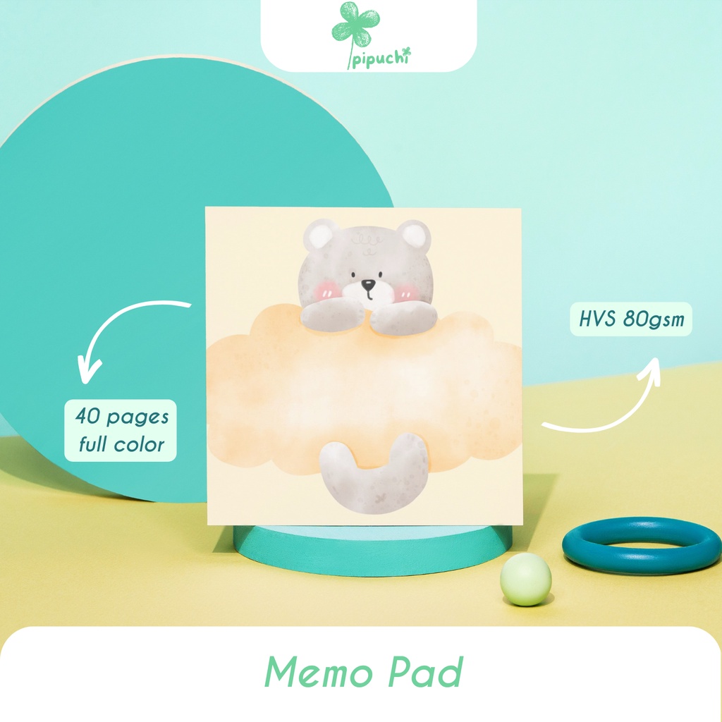 

Pipuchi's Memo Pad Bear Series 02 - Note Pad Lucu Aesthetic (40 lembar)