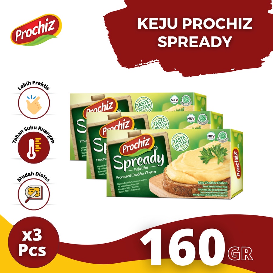 

3 pcs Keju PROCHIZ SPREDY 160 gr
