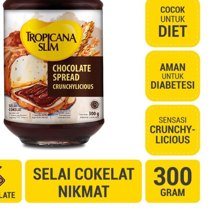 

✽ Tropicana Slim Chocolate Spread 300g - Selai Cokelat Nikmat Tanpa Gula Pasir ❊