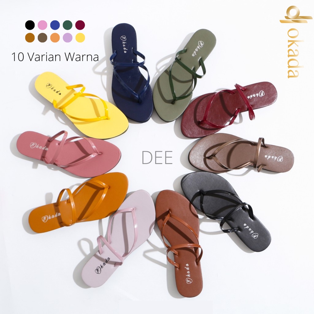 OKADA ORIGINAL DEE SANDAL TEPLEK SANDAL JEPIT WANITA/CEWEK -  (DEE FLIPFLOPS) ORIGINAL BY OKADA TERBARU 2023