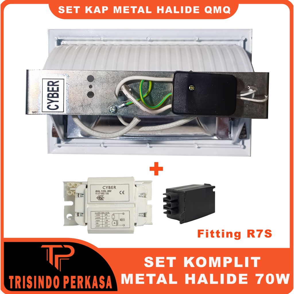 Kap Metal Halide Hilight High Light QMQ 255 70W 70 watt R7S Set Komplit Lampu