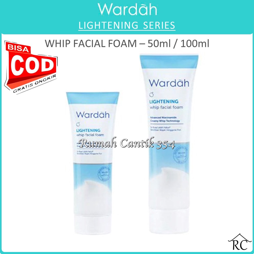 COD - Wardah Lightening Whip Facial Foam - Pembersih Wajah (kulit berminyak) - RUMAH CANTIK 354