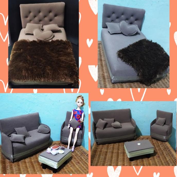 satu set mainan sofa/ tempat tidur Barbie HARGA DISKON