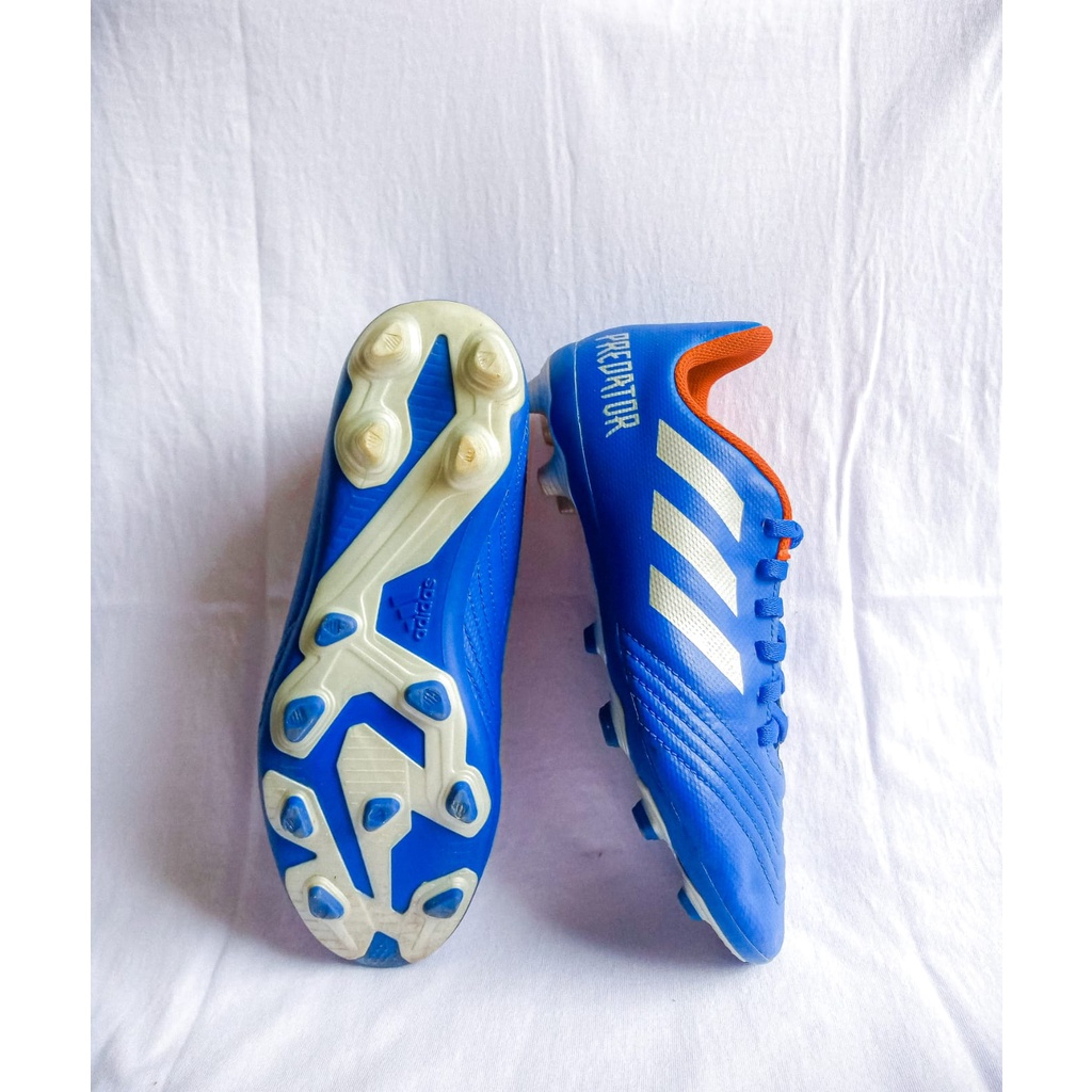 Sepatu Sepakbola Adidas Predator 19.4 Blue&Red with Grey (Original Second)
