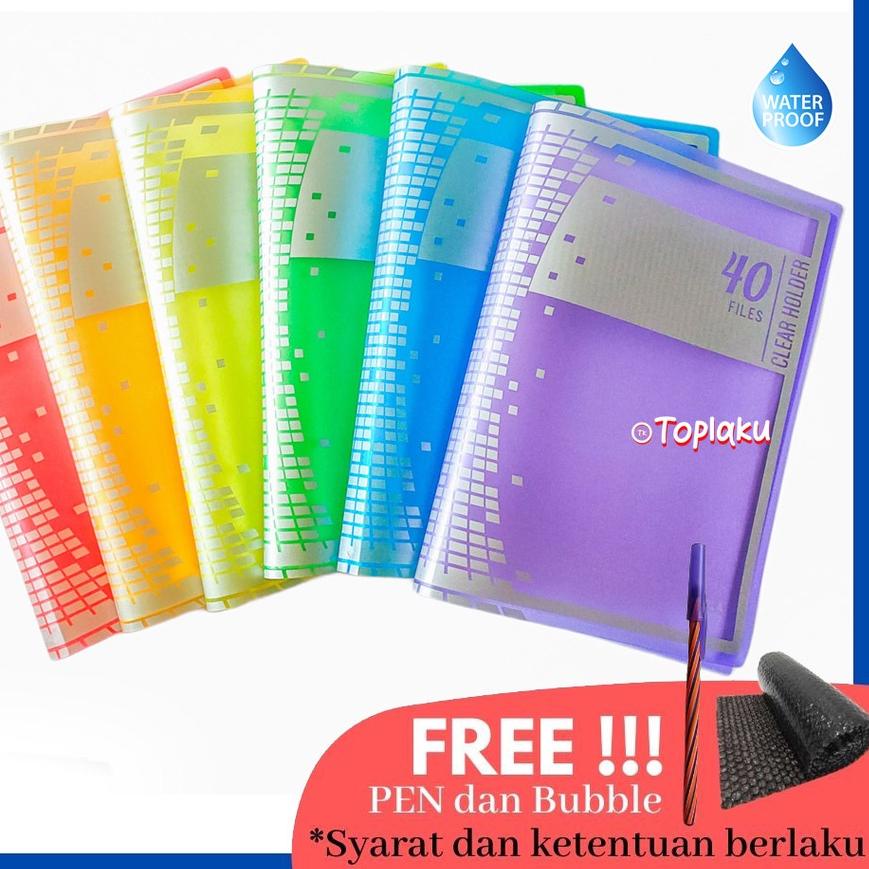 

✨COD✨ TOPLA Premium Clear Holder F4 Map Dokumen Keeper 40 File Document Display Book Plastik Map Berkas Ijazah Document Organizer Tempat Dokumen Penting !!