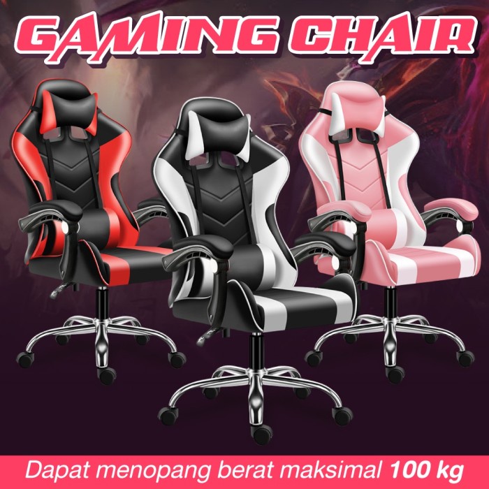 Kursi Bg Sport Chair Gaming - Kursi Gaming Model E-02S ( White )
