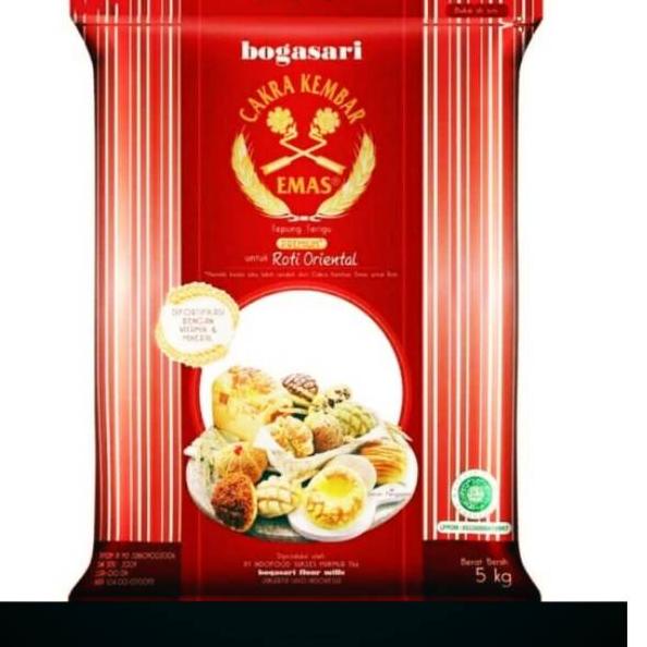 

♬ TEPUNG CAKRA KEMBAR EMAS BOGASARI UNTUK ROTI ORIENTAL 5 KG ⅍