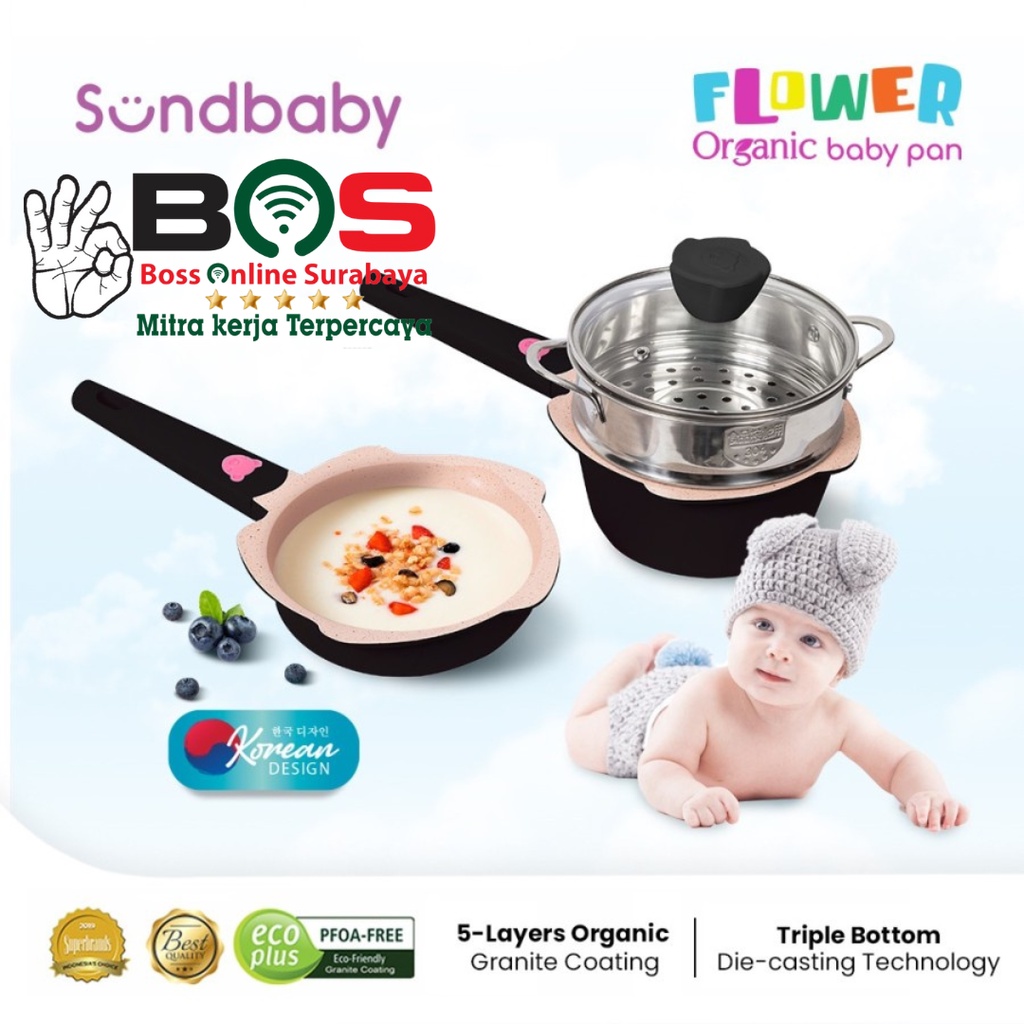 BOLDe Sundbaby Flower Organic Baby Pan Panci Steamer Kukusan Stainless