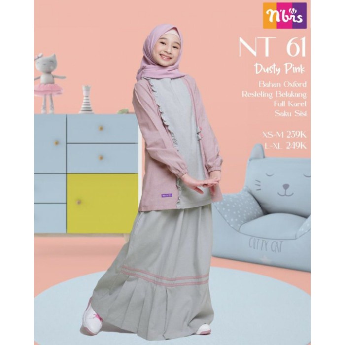 BAJU SETELAN Rok Anak Perempuan Remaja Muslim NT 61 Nibras