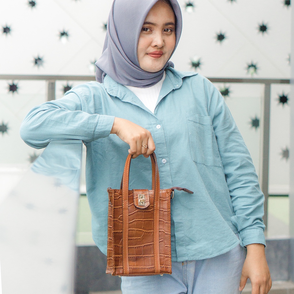 Jeiny Tas Selempang Wanita Kulit Asli Sling Bag Leather Lecari