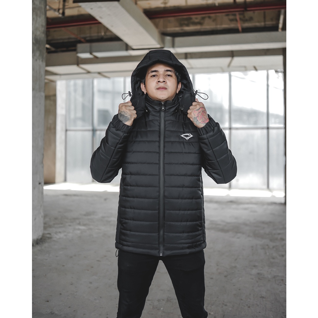 JAKET PUFFER PRIA PARASUT HOODIE PORTABLE