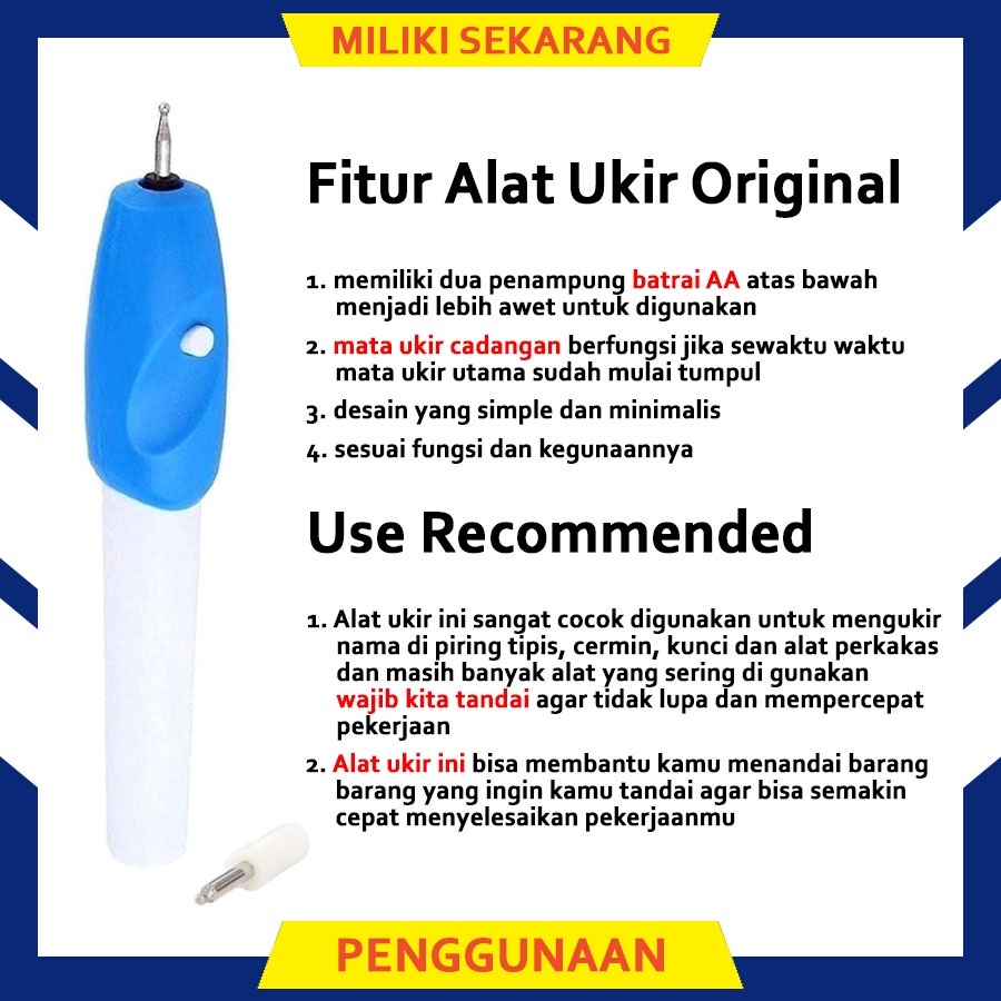 READY BANYAK Alat Ukir - Pena Ukir - Alat Ukir Serbaguna Terdapat 2 Mata Ukir Tajam 【ORIGINAL】// ALA