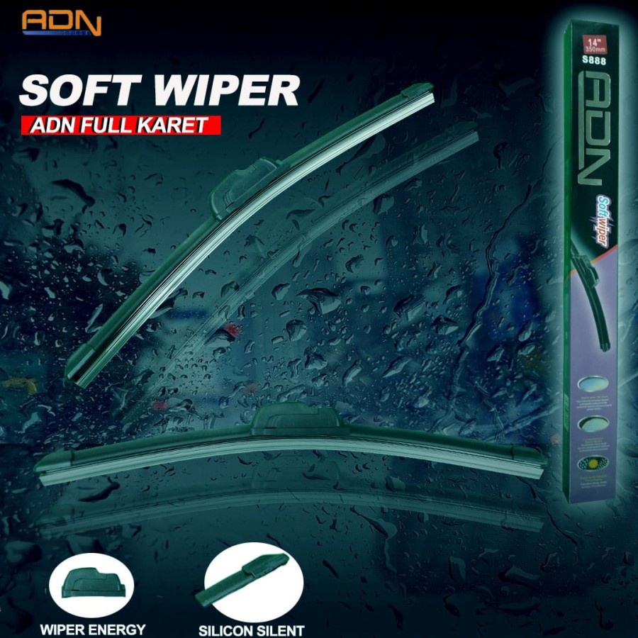 GOJEK / GRAB SOFT Wiper Karet ADN Kaca Depan Mobil All TIPE