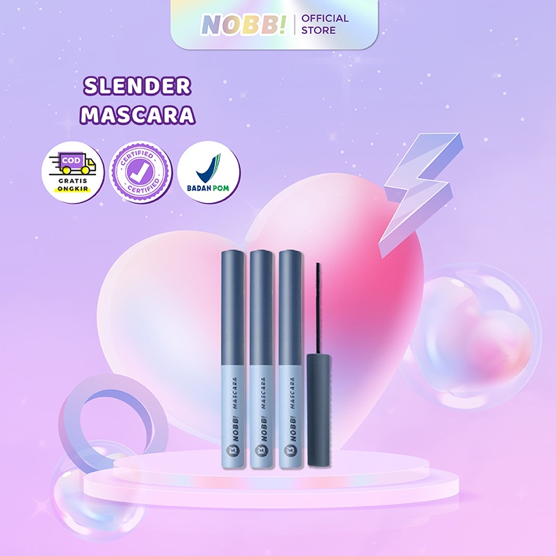 [BPOM][100%ORI&amp;READY]NOBB！Slender Mascara Waterproof Long Lasting Curl Black Eyelash Maskara N3101