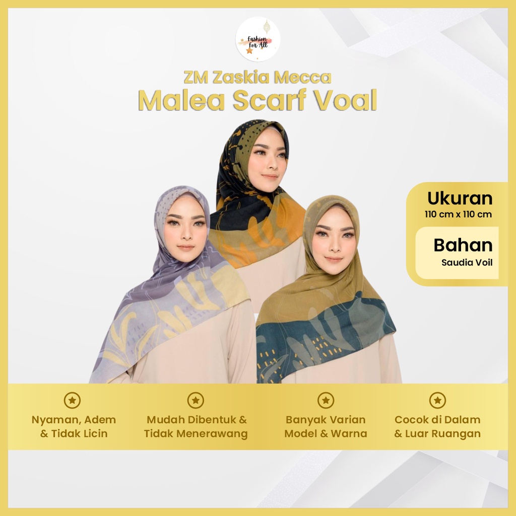 Jilbab Malea Zaskia Mecca Kerudung Segi Empat Hijab Syar'i Motif Segiempat Dewasa Krudung Kekinian B