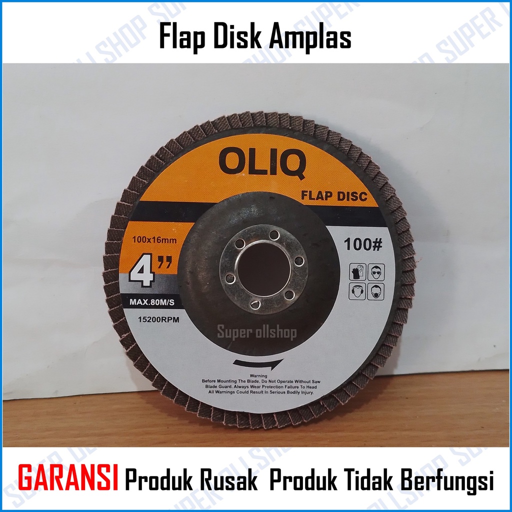 Amplas Flap Disc 4 inch Mata Gerinda Sander Tumpuk / Amplas Susun 4&quot; / FLAP DISC 100x16mm Grid 40-400 Mata Batu Gerinda atau Grinda Kertas Amplas Susun Bulat