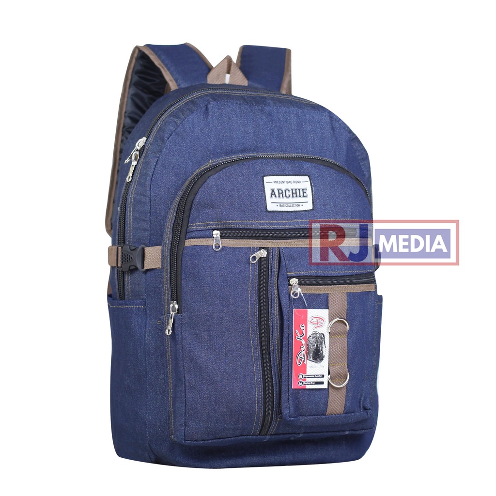 Tas Sekolah Sma Ransel Pria Distro Denim Gendong Tebal Levis Archie Tas Kerja Dinas Navy Punggung Pria Bahan Kanvas Tas Outdoor Termurah Backpack Remaja