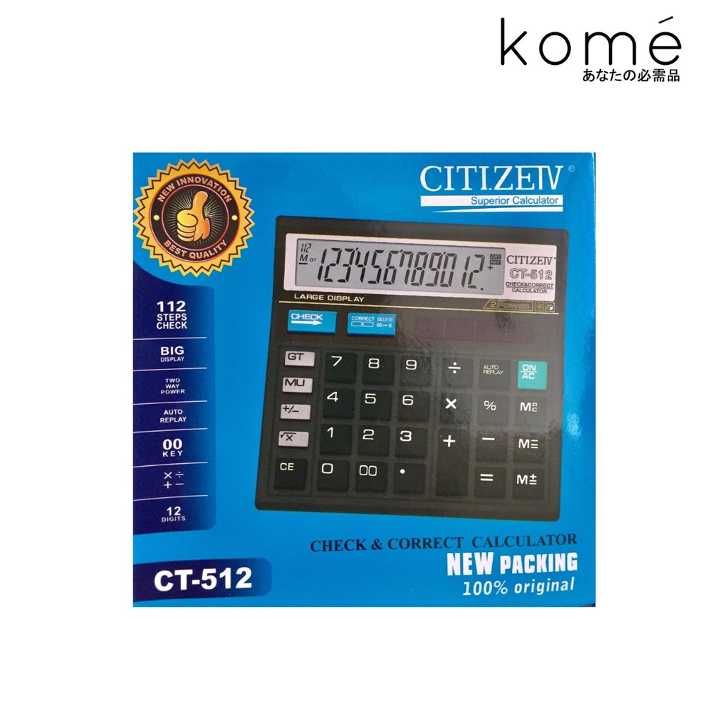 Kalkulator Citizen CT 512 (12 Digit ) - Check Correct Calculator