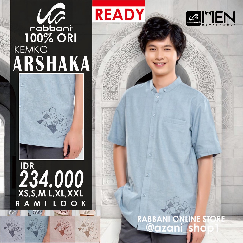 RABBANI KOKO KEMKO PRIA ARSHAKA ORI - Kemeja Koko Rabani Asli LenganPendek Panjang Baju Koko Muslim 