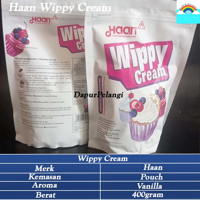 

Whipping Cream / Whipped Cream / Wippy Cream 400gram