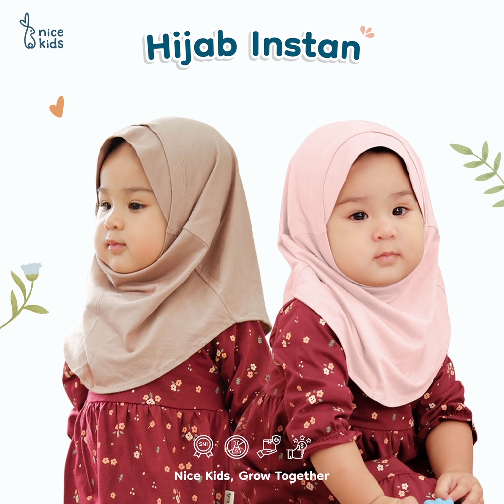 Nice Kids - Hijab Instan Kerudung Pashmina Anak Bayi Tanpa Jarum (6 Bulan - 2 Tahun)