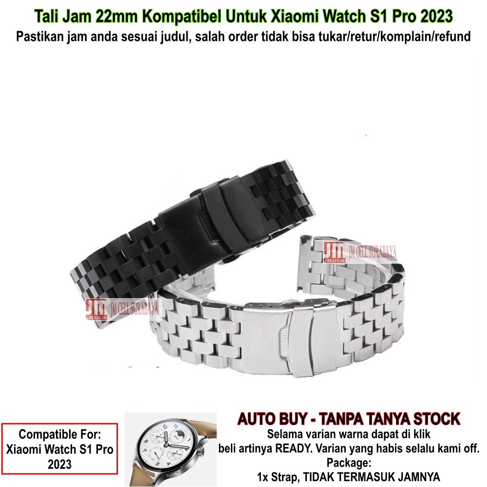 Tali Jam Kompatibel Xiaomi Watch S1 Pro 2023 22mm - Strap Super Engineer Stainless Steel Premium