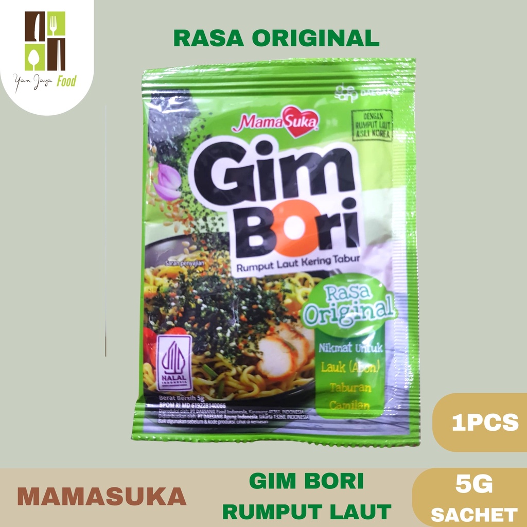 Mamasuka Gim Bori Rumput Laut Tabur 5g Sachet 1Pcs