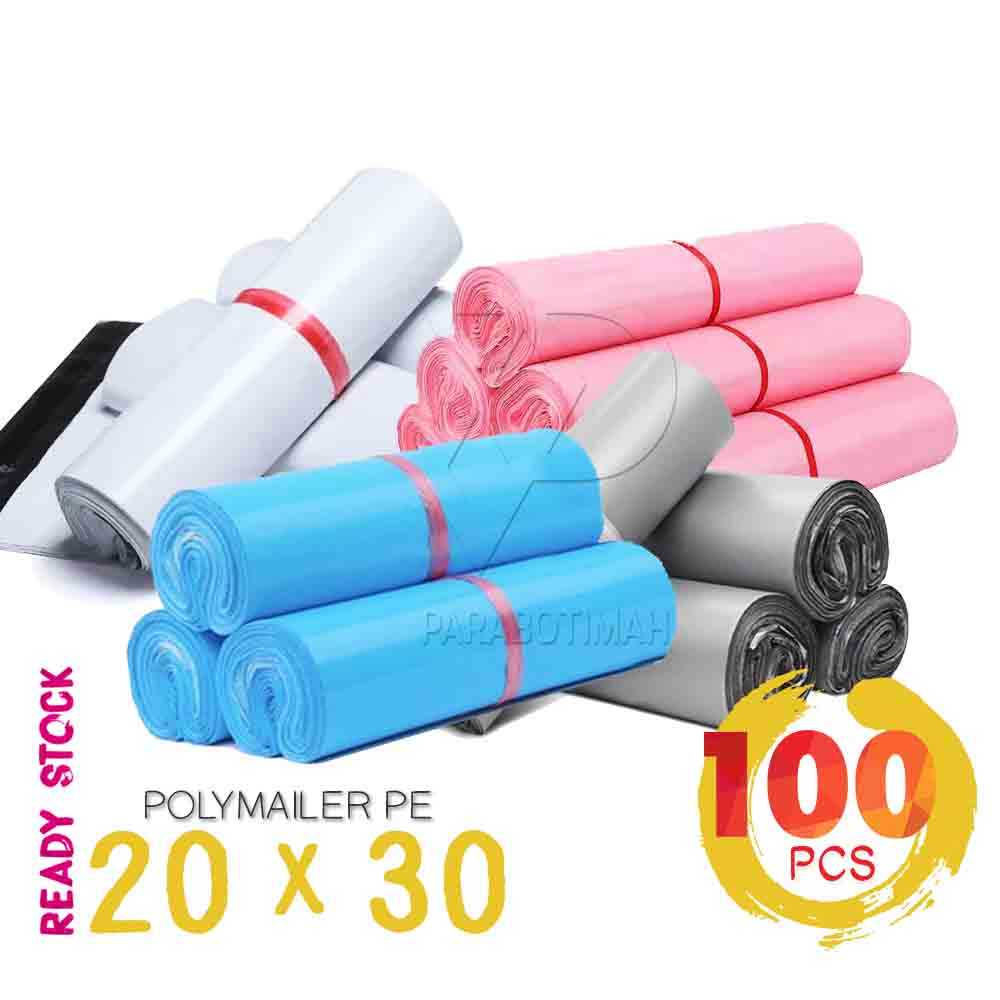 Polymailer EKONOMIS plastik packing 20x30 isi 100 lbr double layer ready stock Bandung