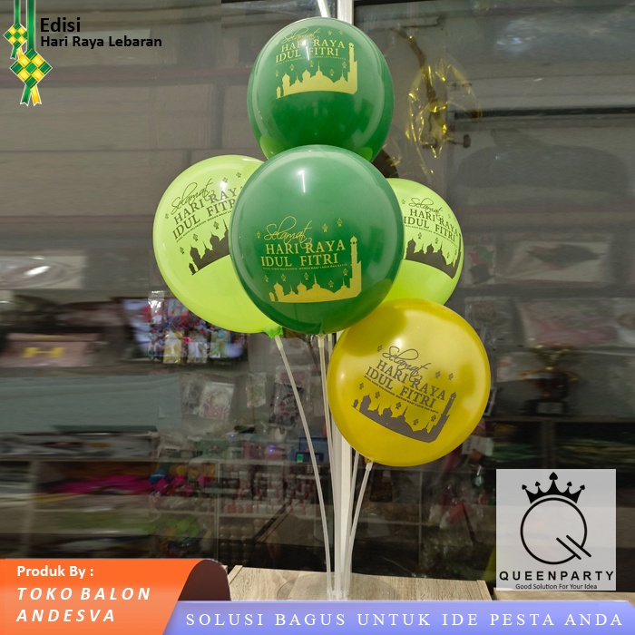 Balon Latex Lebaran / Balon Latex sablon Selamat Hari Raya Idul Fitri / balon idul fitri