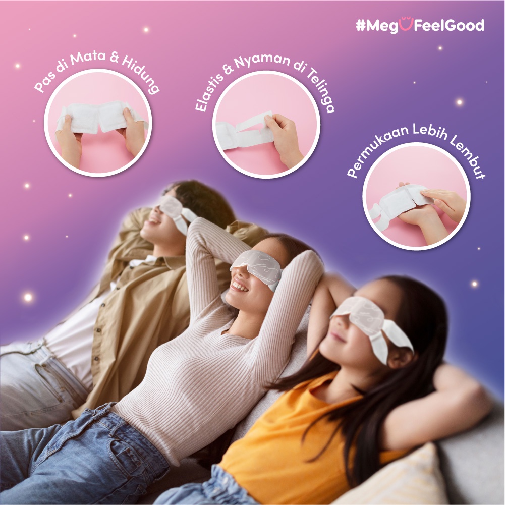 Megrhythm Masker Mata Steam Eye Mask Rose Scent 5 pcs - Relaksasi Untuk Mata Lelah