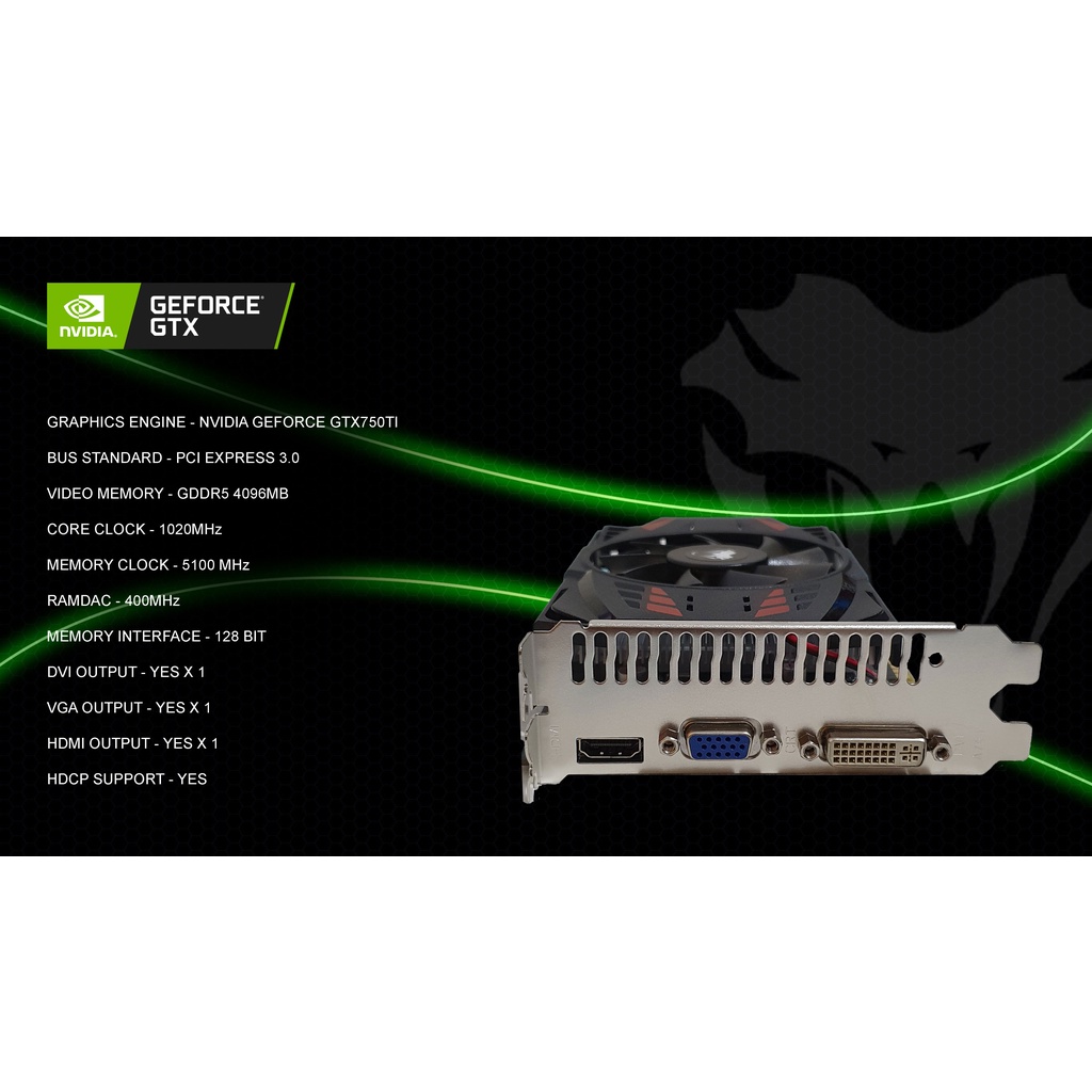 VGA Venomrx GTX750 TI GTX 750 4GB GDDR5