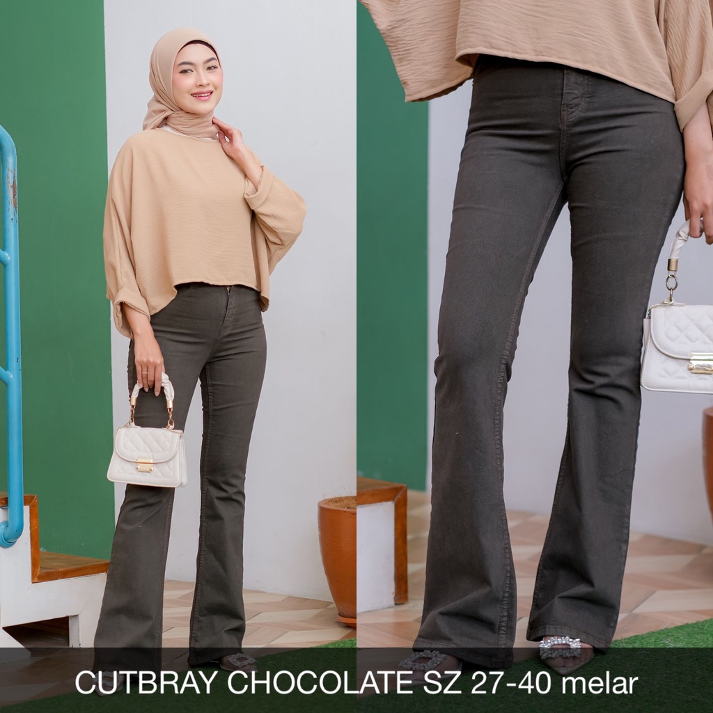 CELANA JEANS WANITA CUTBRAY CHOCOLATE -SYSCLOTHIER