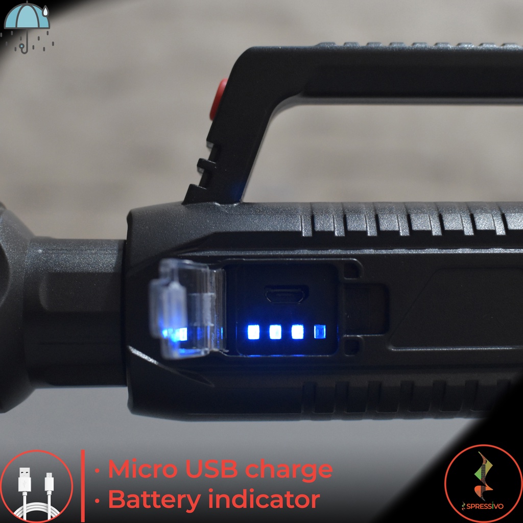 Lampu Senter Outdoor 3 Mode Flashlight Sinar Terang Rechargeable USB