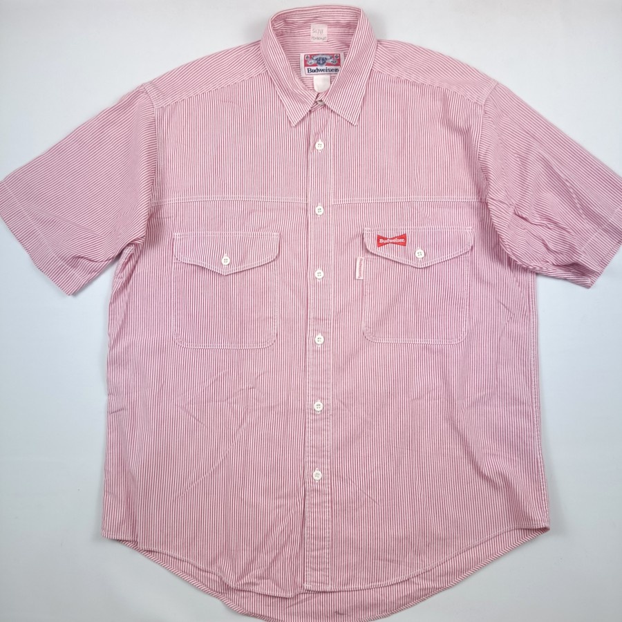 BUDWEISER S178 Size Besar XL Kemeja Pria Vintage / Kemeja Pria Lengan Pendek/ Preloved Kemeja Pria /