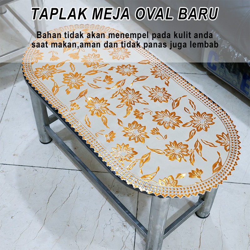 Taplak Meja Tamu Oval Ukuran 40cmx83cm Bahan PVC - D2-T