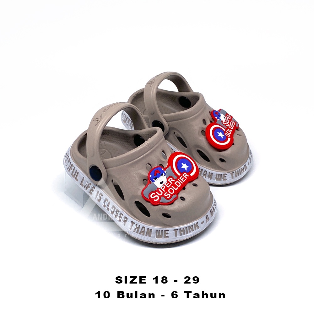 NEW Sandal anak laki-laki baby boys model baim karakter captain soldier 8 bulan - 6 tahun - Andrian Collin