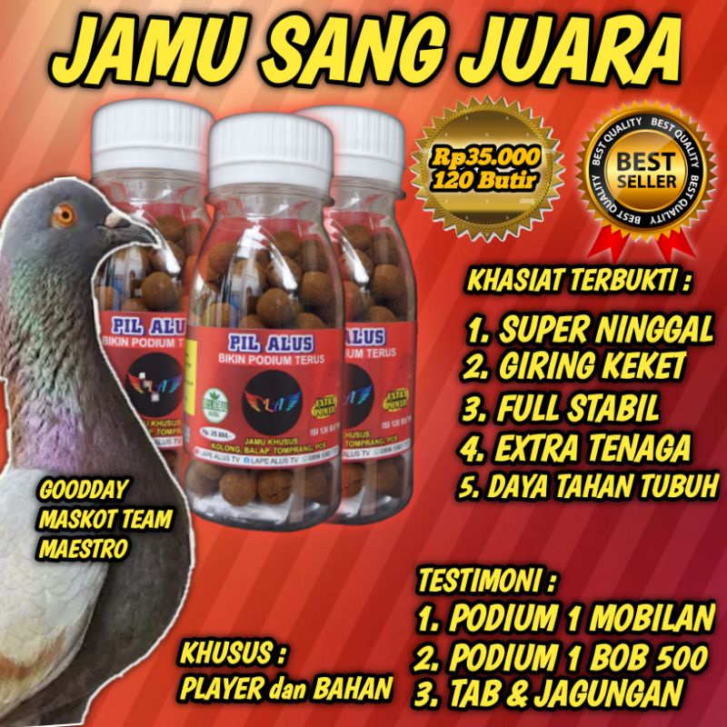 JAMU MERPATI KOLONG PIL ALUS 120 BUTIR (MERAH) TERMURAH