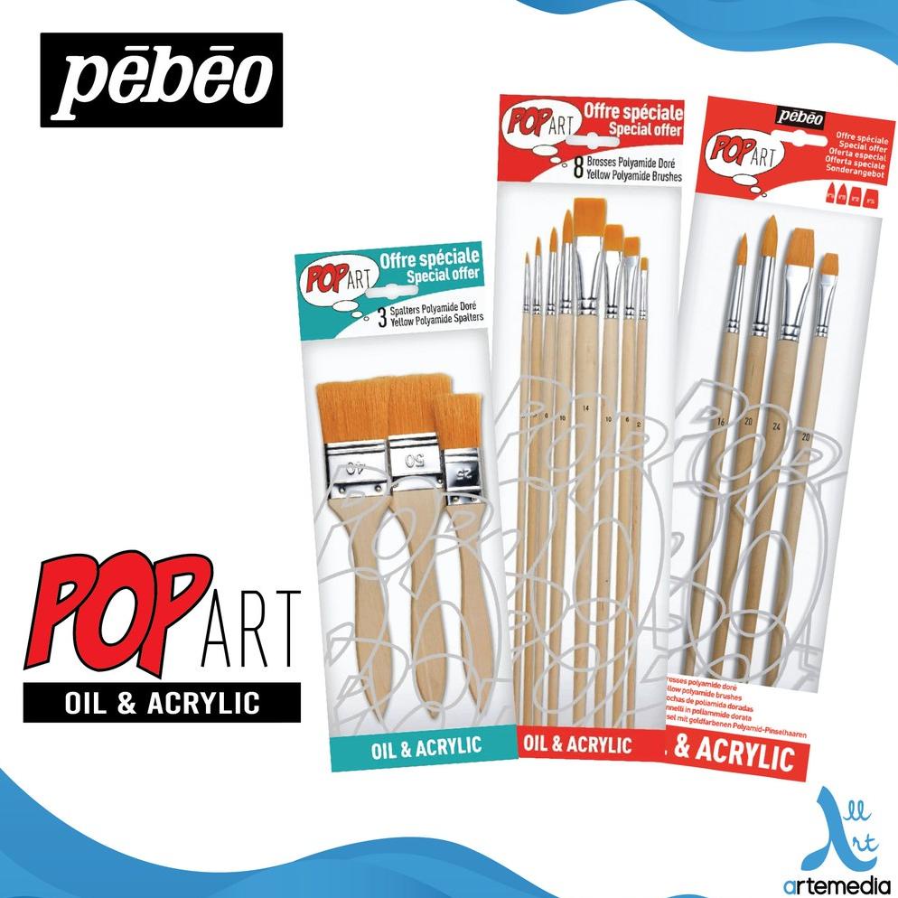 

Kuas Lukis Pebeo Yellow Polyamide Oil and Acrylic Brush Set