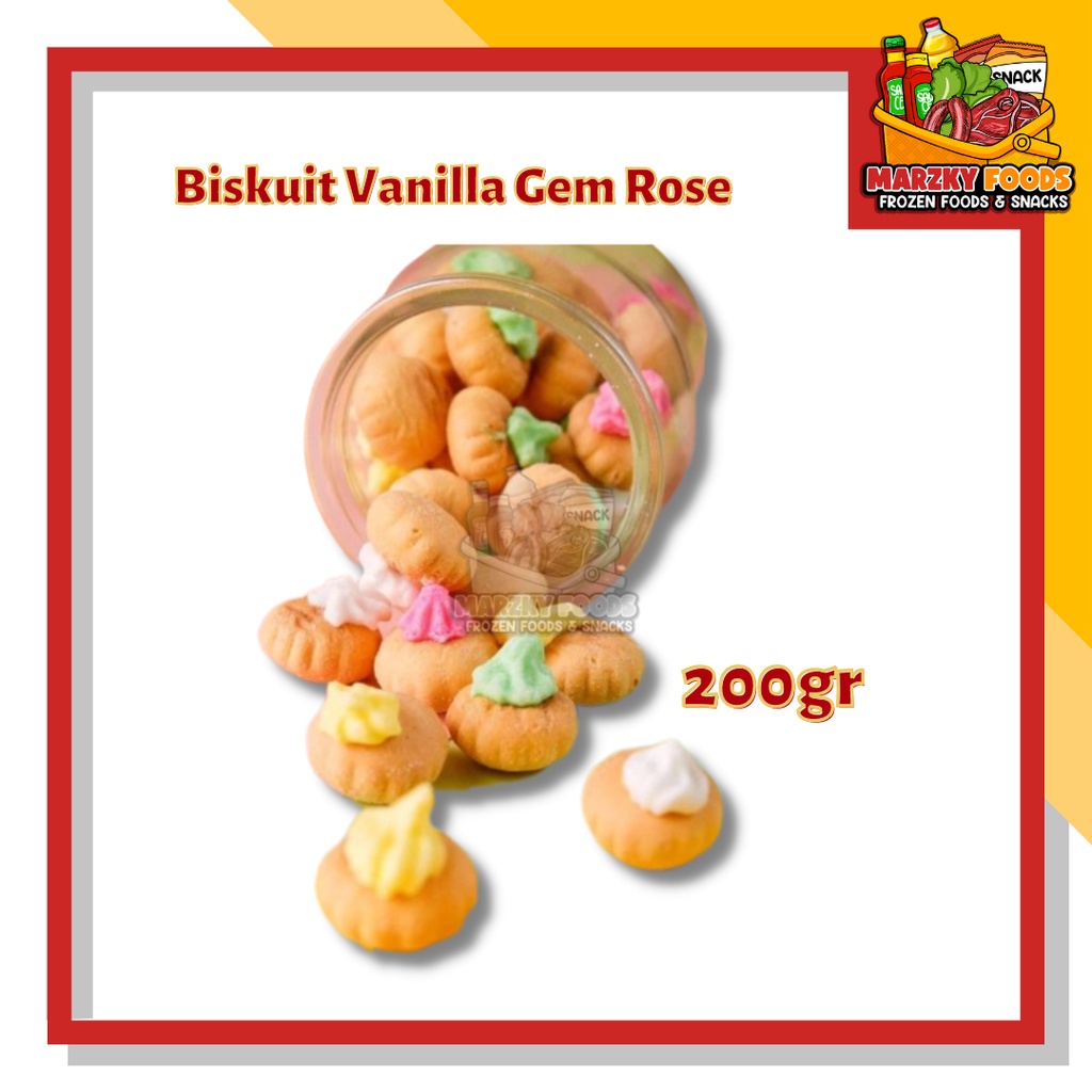 

200gr Biskuit Vanila Gem Rose Rainbow BISKUIT GULA KANCING TERMURAH