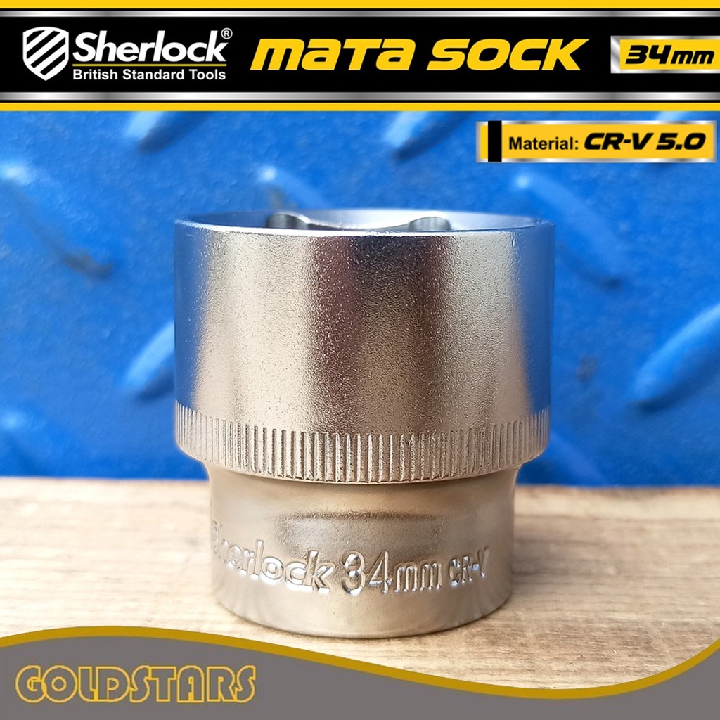 Kunci Shock 34 mm 6 PT Original Sherlock Mata Sok/Sock 1/2 inch