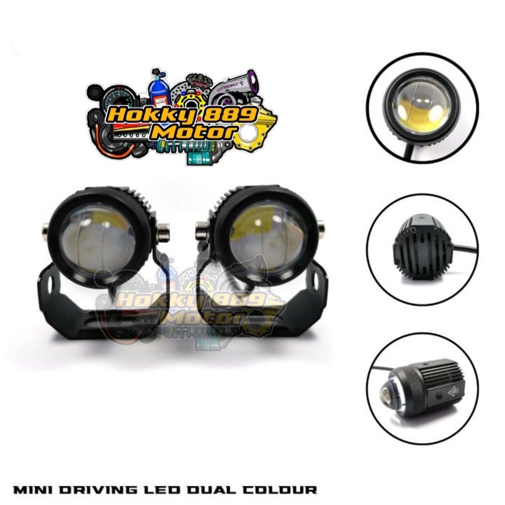 Lampu Tembak Laser T-5504 HI Low - Warna Kuning Putih (Mini Driving Led)