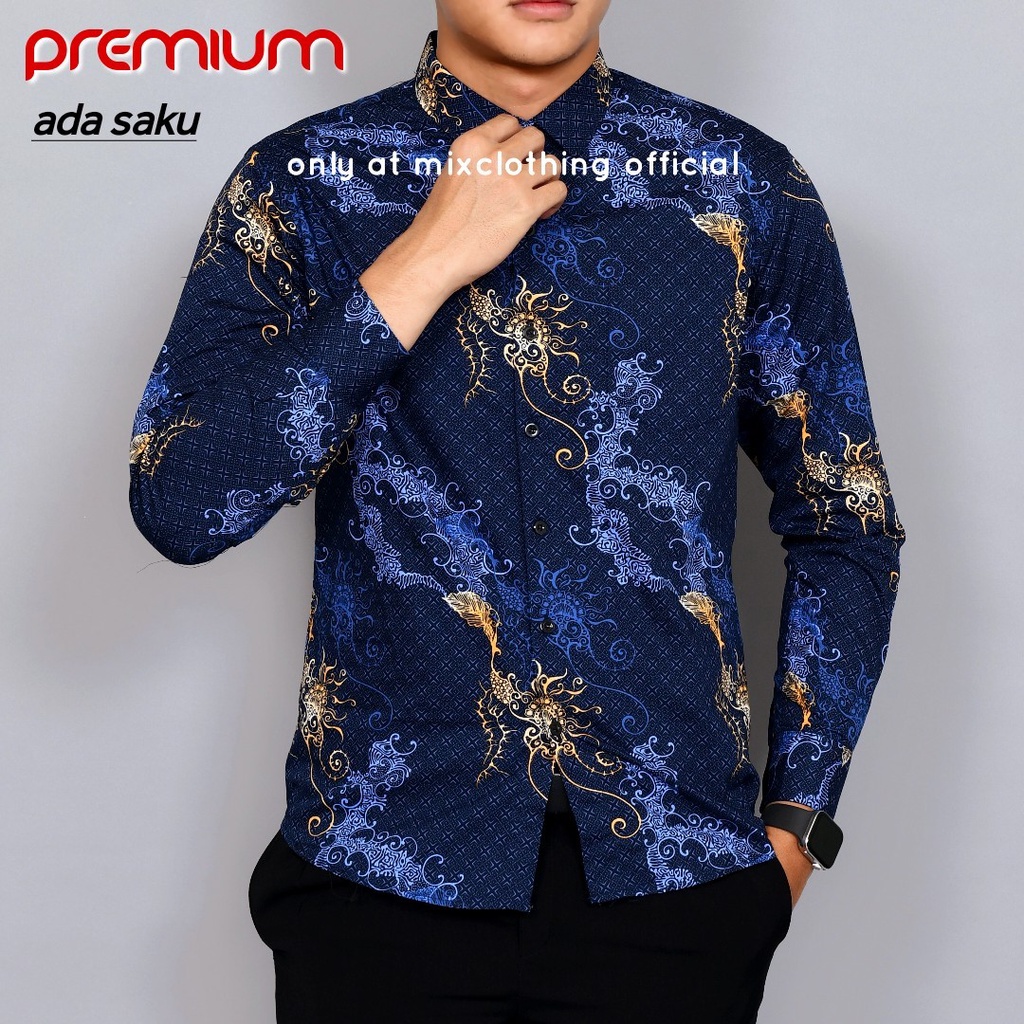 KEMEJA PRIA SLIM FIT MEWAH BATIK PRIA SLIMFIT D383