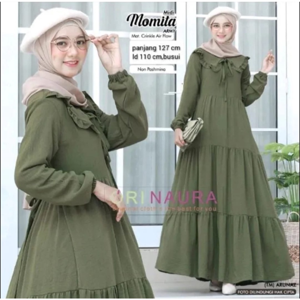 DAVIA MINI DRESS CRINKLE BAJU MUSLIM WANITA