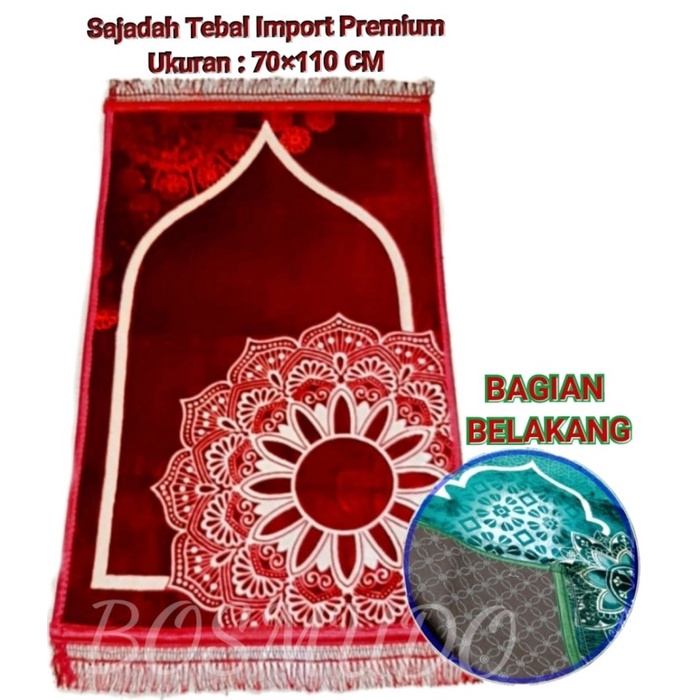 Sajadah Tebal Empuk Dan Jumbo Dewasa Rumbai Premium  Luxury COD Merah, Random N5V3 Wanita Murah Empu