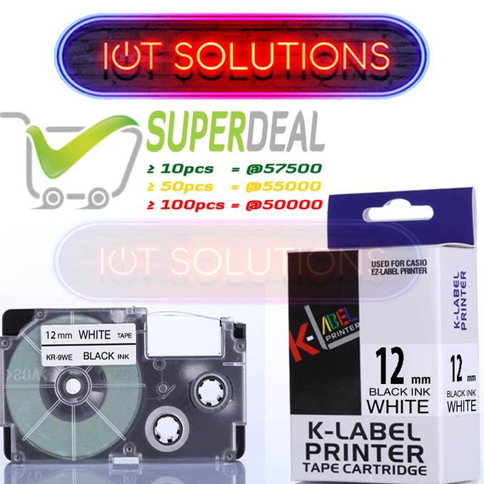 

Label Tape 12mm XR-12WE Compatible Printer Casio KL-120 KL-820 KL60 EZ
