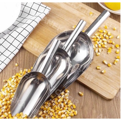 Sendok Sekop Es Batu Stainless Steel Sendok Takar Beras Tepung Biji Kopi Ice Cube Spoon Flour Rice Spoon Serokan Sekop Serbaguna TERMURAH TERLARIS