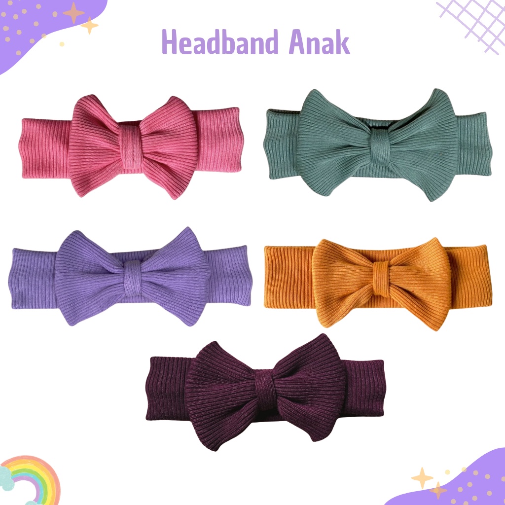 Headband Rib Knit Bandana Bando Anak Lucu