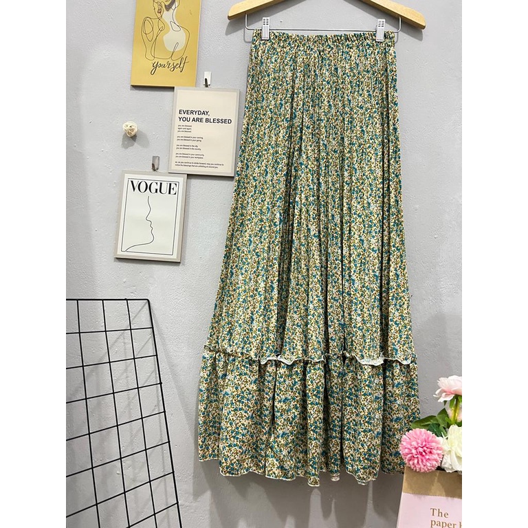 Cherry_ skirt korean style | rok plisket rempel wanita | rok wanita muslim