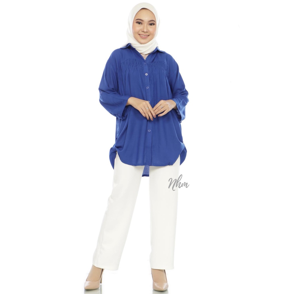 Kemeja Wanita Polos XXXL Adem Katun Rayon, Atasan Arena