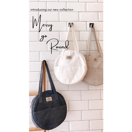 MerryGoRound tas slempang wanita || tas bulat || round bag || day bag || daily bag || totebag || tas